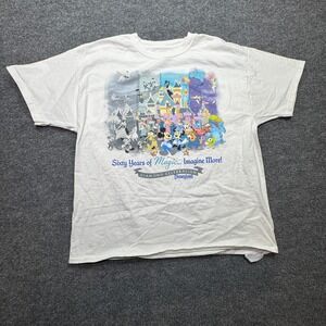Vintage Disneyland Diamond Celebration 60 Years of Magic T-Shirt Mens XL White